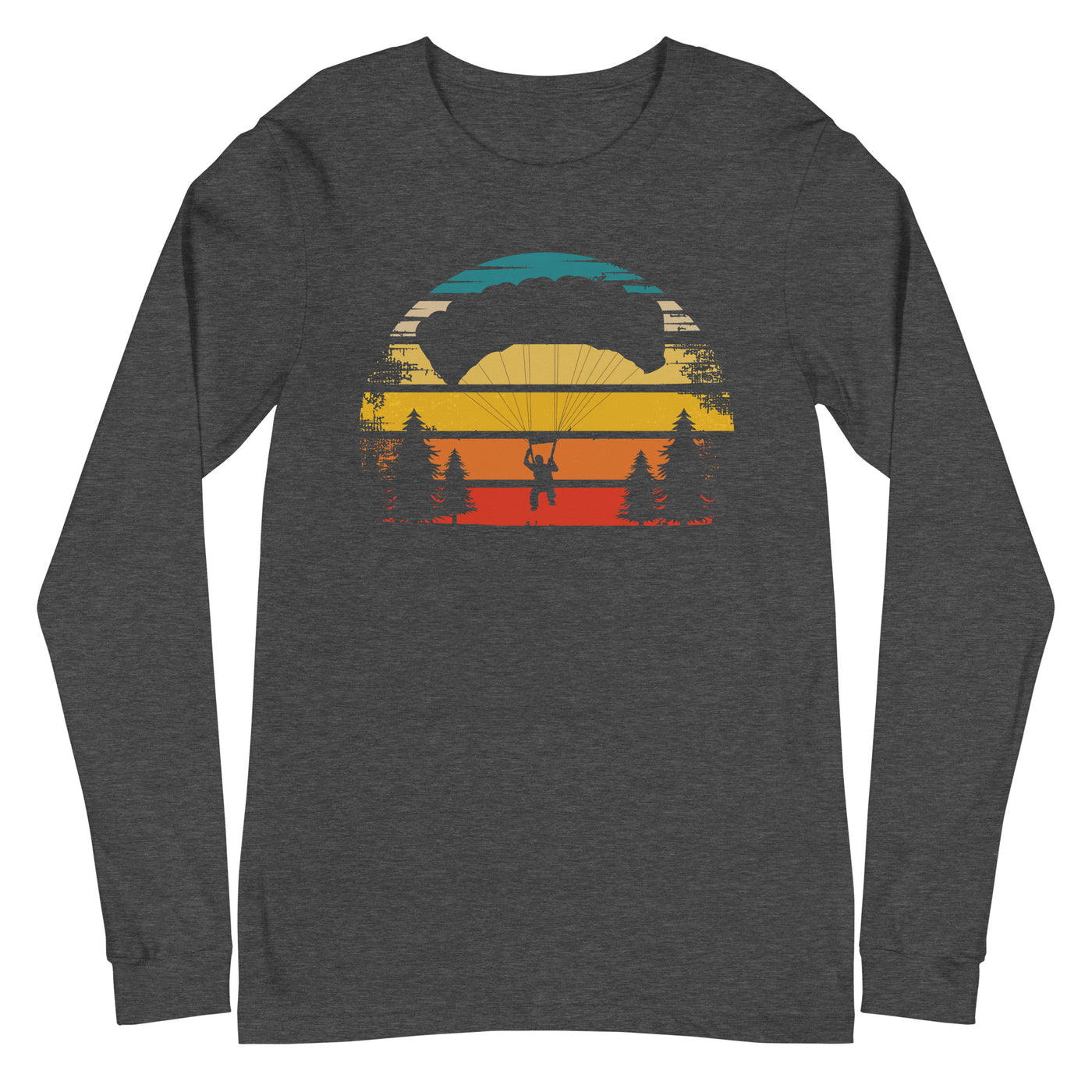 Retro Sonne und Paragleiten - Longsleeve (Unisex) berge xxx yyy zzz Dark Grey Heather