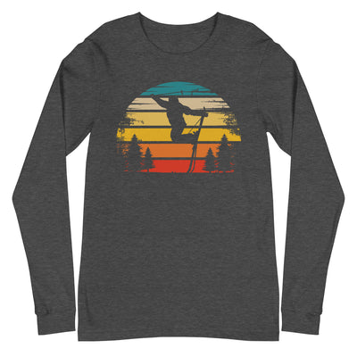 Retro Sonne und Skifahren - Longsleeve (Unisex) klettern ski xxx yyy zzz Dark Grey Heather