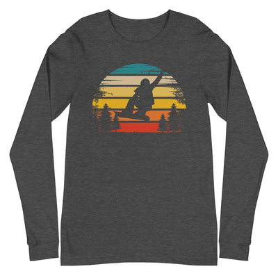 Retro Sonne und Snowboarding - Longsleeve (Unisex) snowboarden xxx yyy zzz Dark Grey Heather