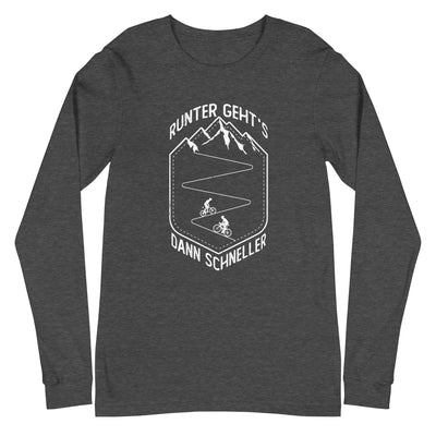 Runter gehts dann schneller - Longsleeve (Unisex) fahrrad xxx yyy zzz Dark Grey Heather