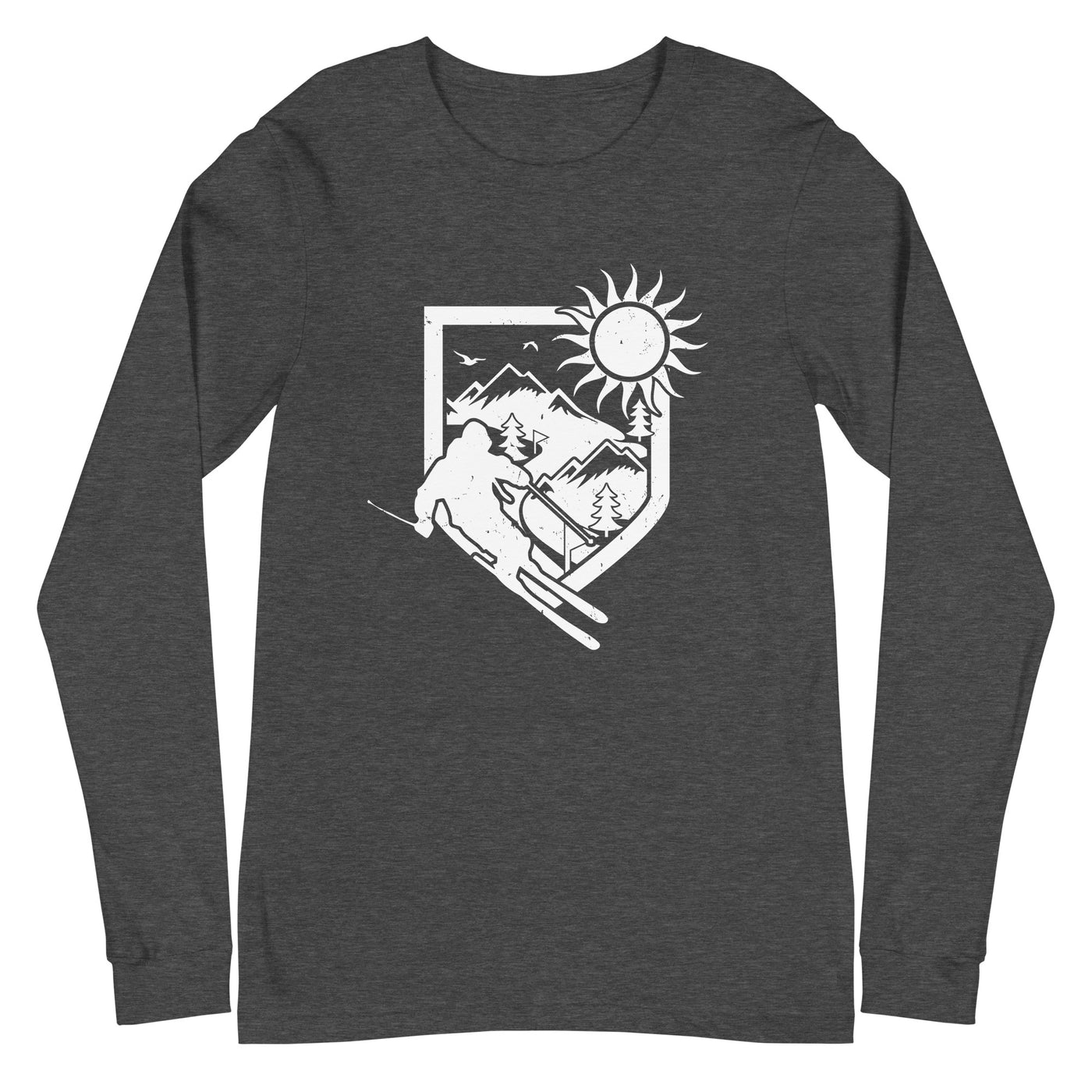 Ski und Brusttasche - Longsleeve (Unisex) klettern ski xxx yyy zzz Dark Grey Heather