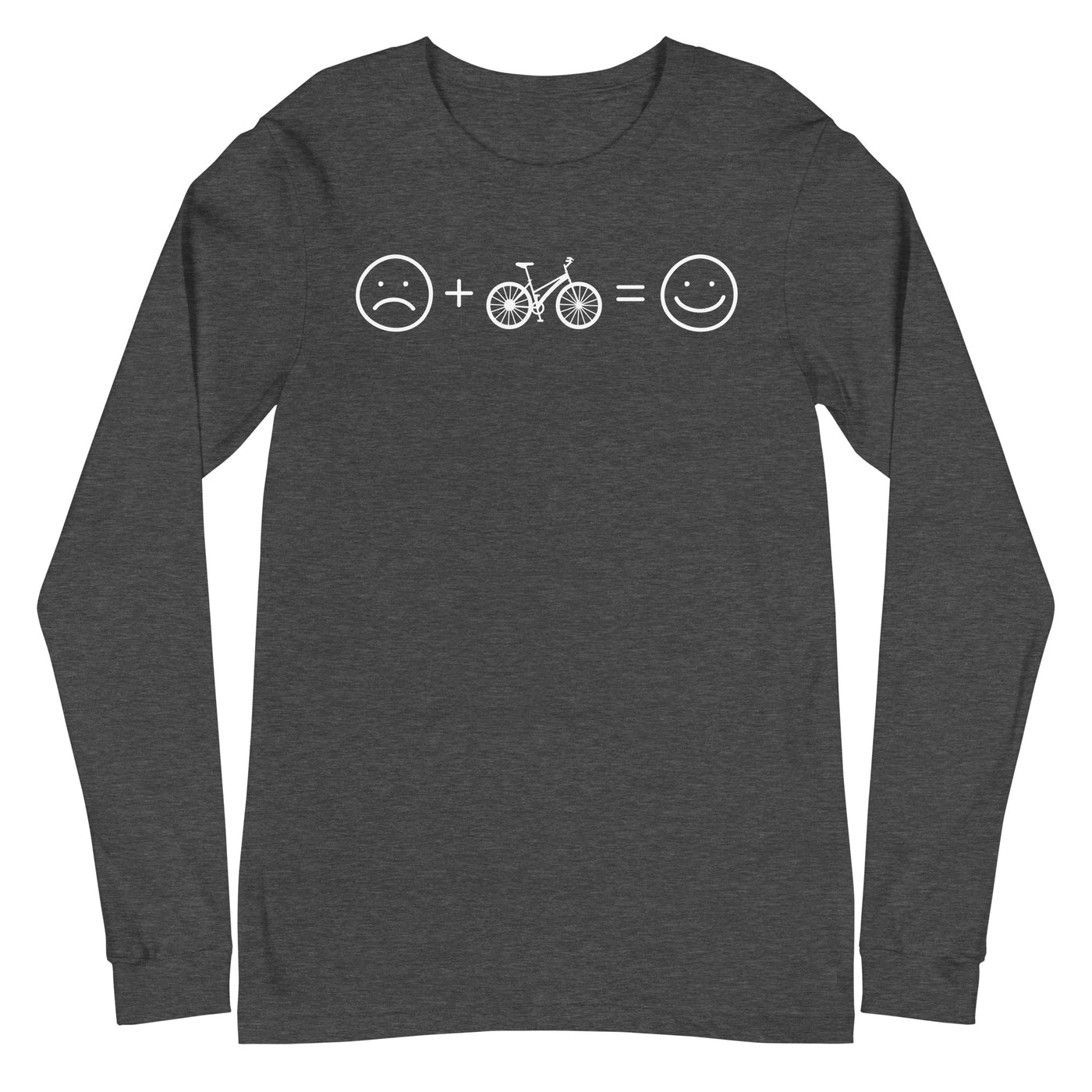 Lächelndes Gesicht und Fahrrad - Longsleeve (Unisex) fahrrad xxx yyy zzz Dark Grey Heather