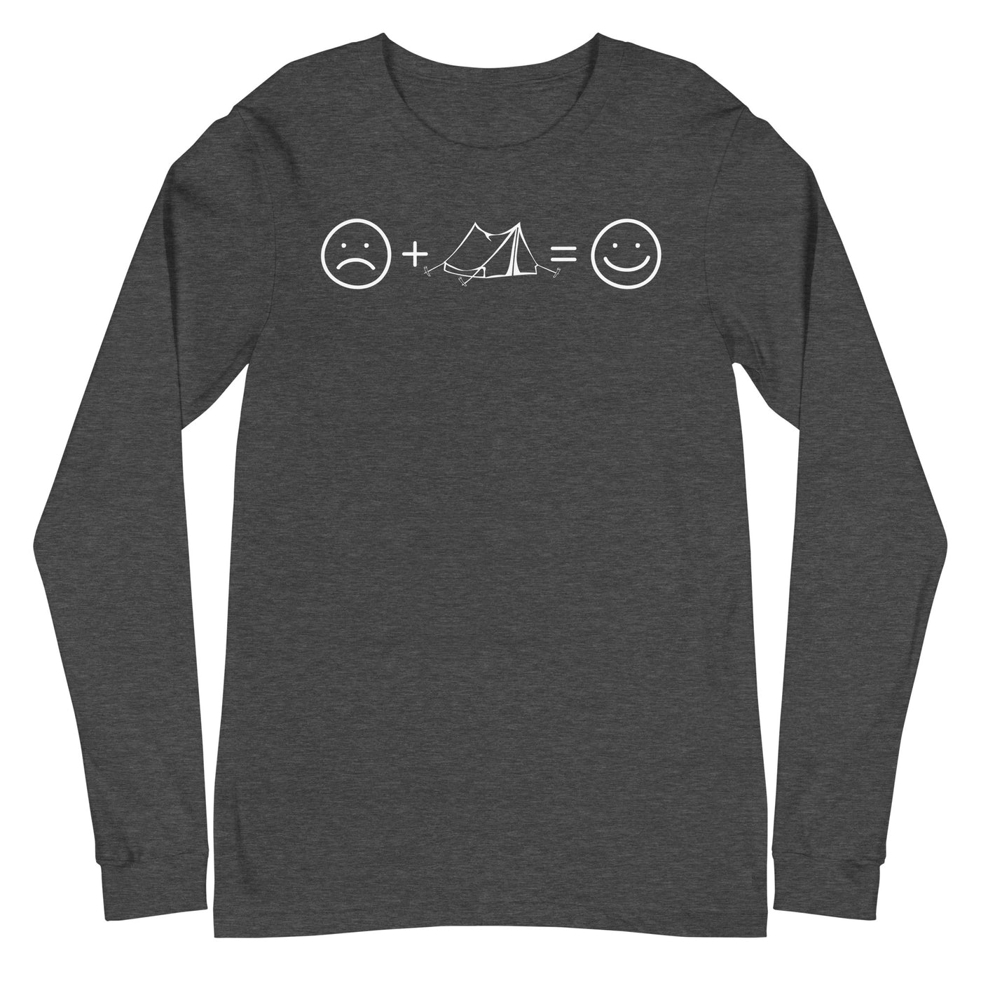 Lächelndes Gesicht und Camping - Longsleeve (Unisex) camping xxx yyy zzz Dark Grey Heather