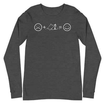 Lächelndes Gesicht und Camping - Longsleeve (Unisex) camping xxx yyy zzz Dark Grey Heather