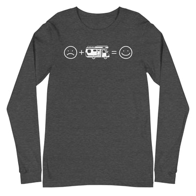 Lächelndes Gesicht und Camping - Longsleeve (Unisex) camping xxx yyy zzz Dark Grey Heather