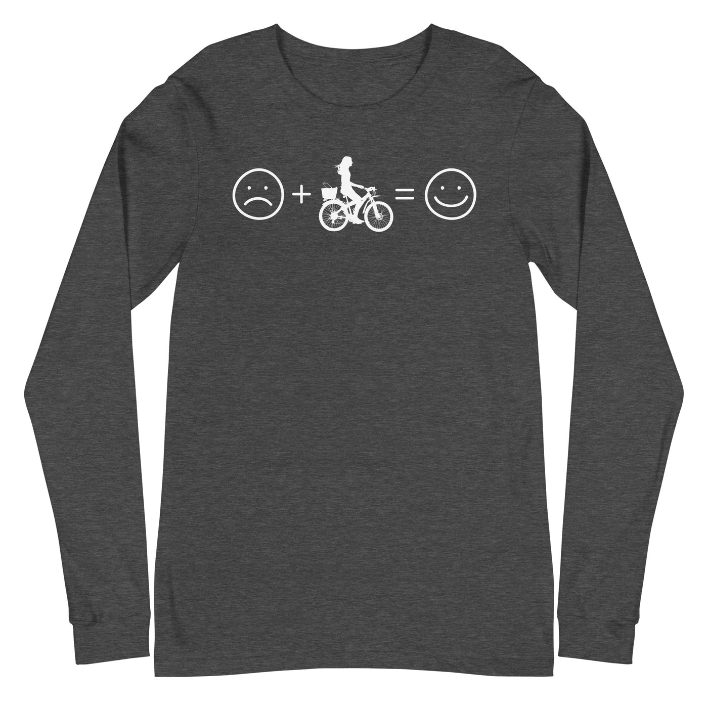 Lächelndes Gesicht und Radfahren - Longsleeve (Unisex) fahrrad xxx yyy zzz Dark Grey Heather