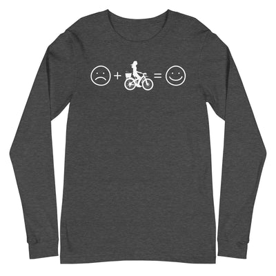 Lächelndes Gesicht und Radfahren - Longsleeve (Unisex) fahrrad xxx yyy zzz Dark Grey Heather