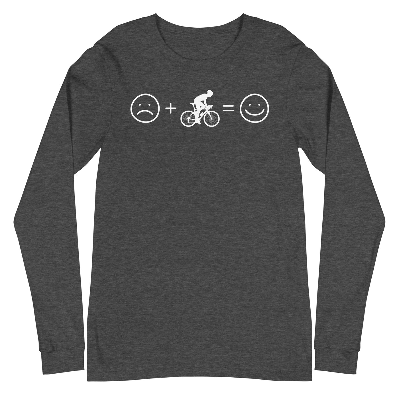 Lächelndes Gesicht und Radfahren - Longsleeve (Unisex) fahrrad xxx yyy zzz Dark Grey Heather