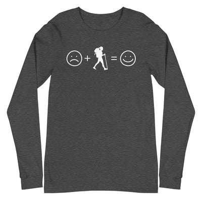 Lächelndes Gesicht und Wandern - Longsleeve (Unisex) wandern xxx yyy zzz Dark Grey Heather