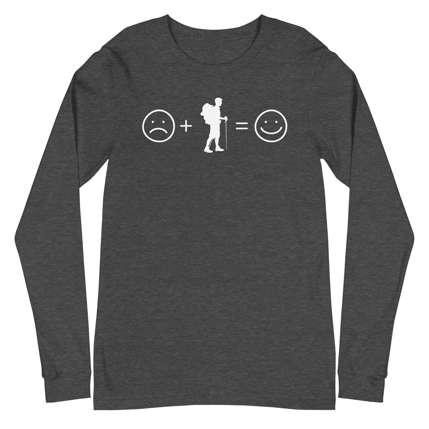 Lächelndes Gesicht und Wandern - Longsleeve (Unisex) wandern xxx yyy zzz Dark Grey Heather