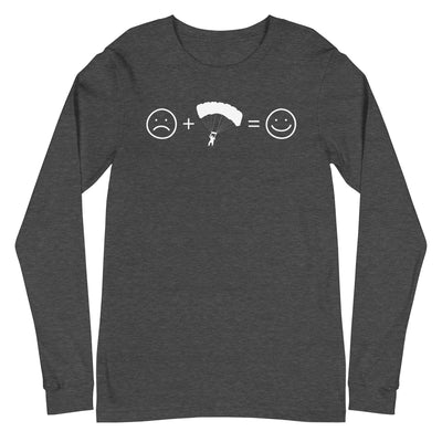 Lächelndes Gesicht und Paragleiten - Longsleeve (Unisex) berge xxx yyy zzz Dark Grey Heather