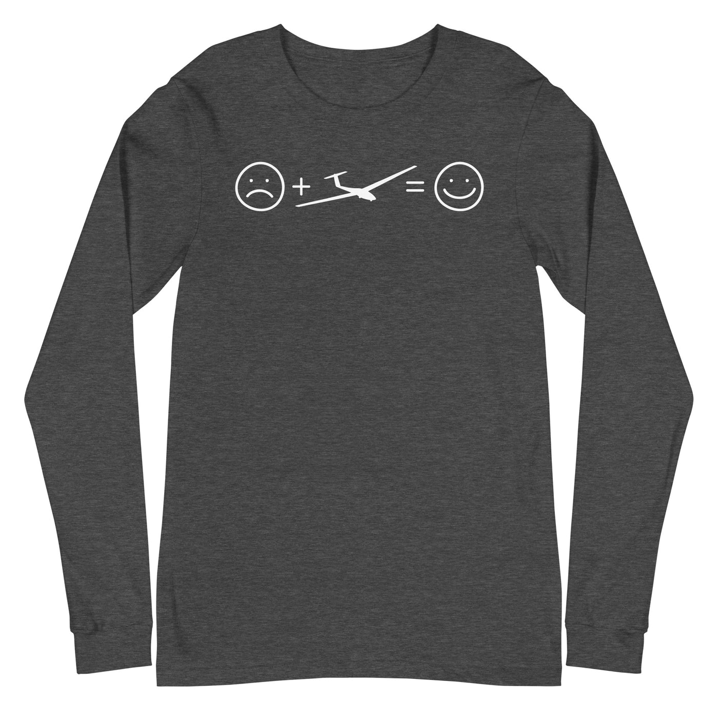 Lächelndes Gesicht und Segelflugzeug - Longsleeve (Unisex) berge xxx yyy zzz Dark Grey Heather