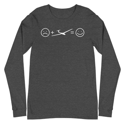 Lächelndes Gesicht und Segelflugzeug - Longsleeve (Unisex) berge xxx yyy zzz Dark Grey Heather