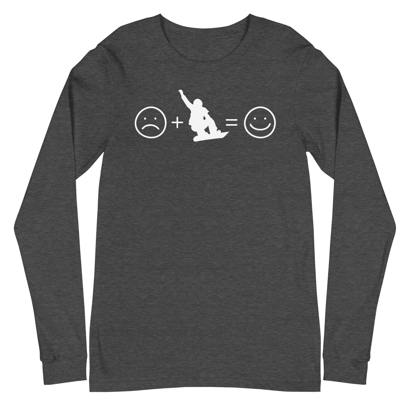 Lächelndes Gesicht und Snowboarding - Longsleeve (Unisex) snowboarden xxx yyy zzz Dark Grey Heather