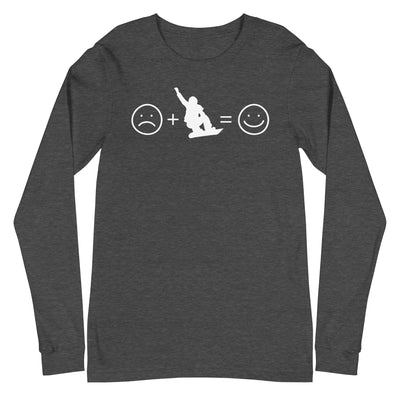 Lächelndes Gesicht und Snowboarding - Longsleeve (Unisex) snowboarden xxx yyy zzz Dark Grey Heather