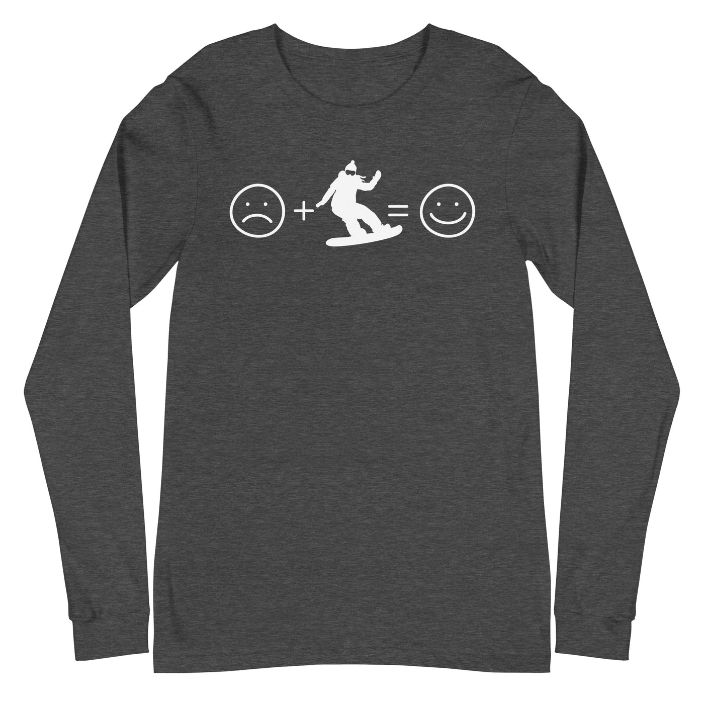 Lächelndes Gesicht und Snowboarding - Longsleeve (Unisex) snowboarden xxx yyy zzz Dark Grey Heather