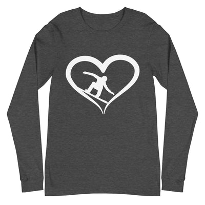 Snowboarder und Herz - Longsleeve (Unisex) snowboarden xxx yyy zzz Dark Grey Heather