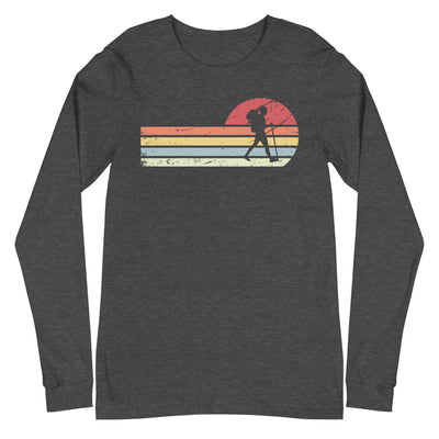 Sonne und Retro Linies - Frau Wandern - Longsleeve (Unisex) wandern xxx yyy zzz Dark Grey Heather