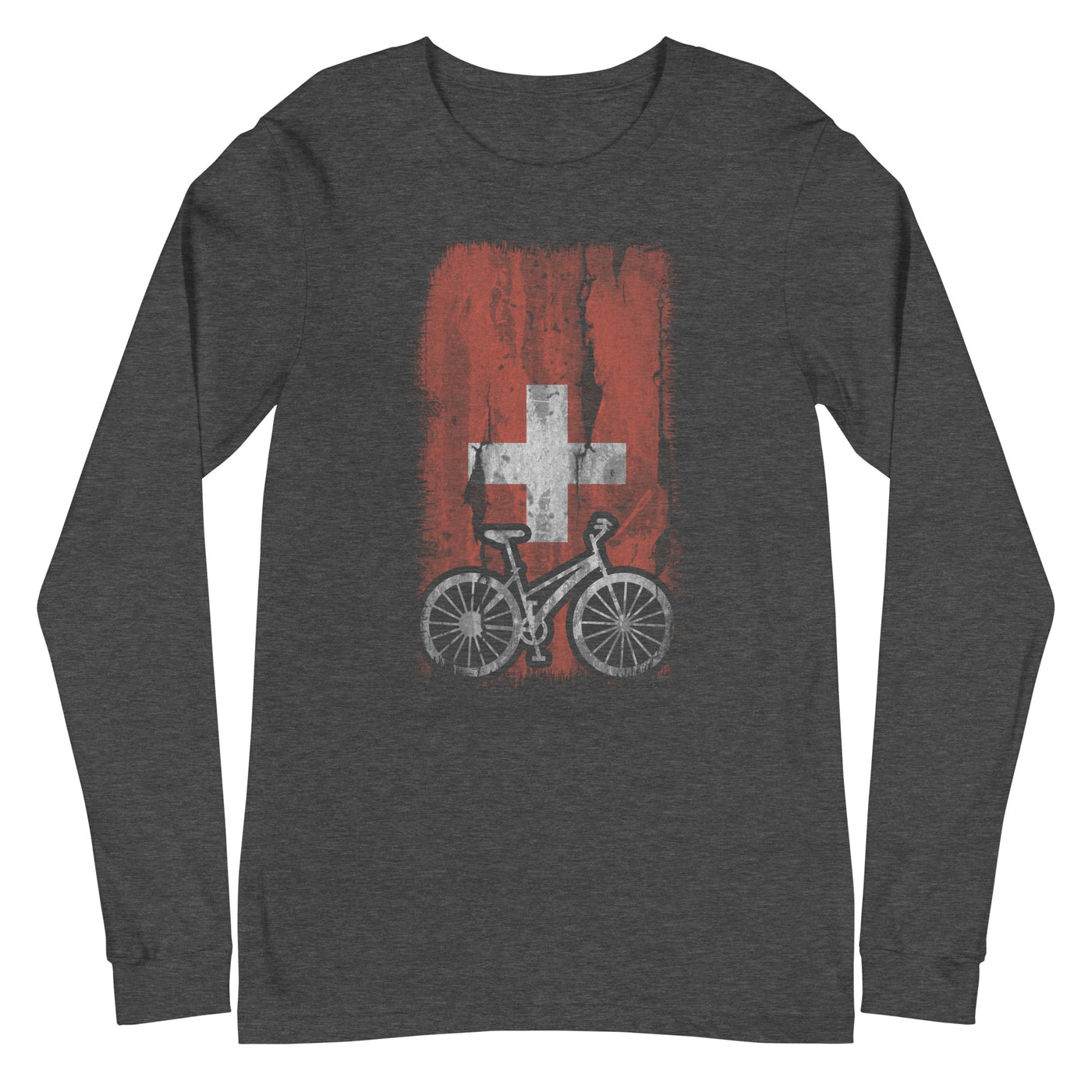 Schweizer Flagge und Radfahren - Longsleeve (Unisex) fahrrad xxx yyy zzz Dark Grey Heather