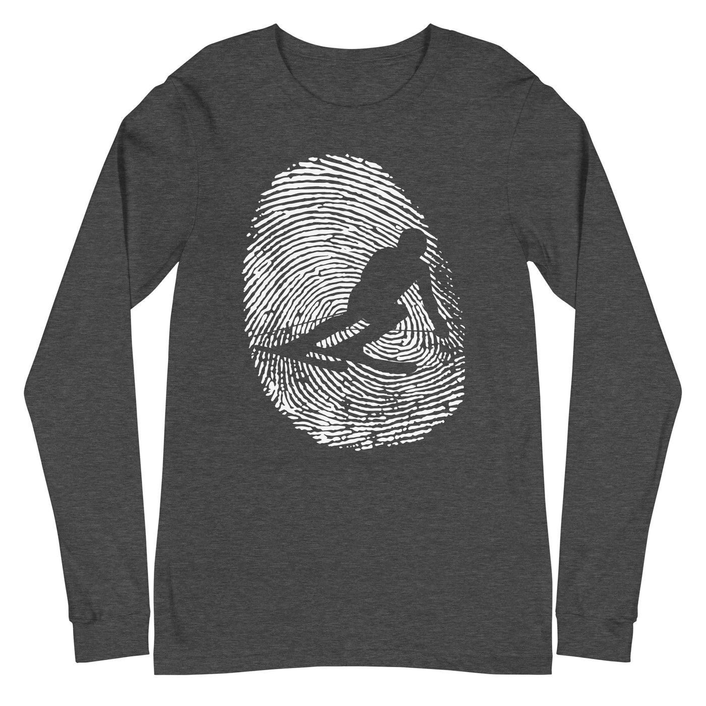 Thumb_Print_-_Skifahren_-_(SK) - Unisex Long Sleeve Tee | Bella + Canvas 3501 xxx yyy zzz Dark Grey Heather