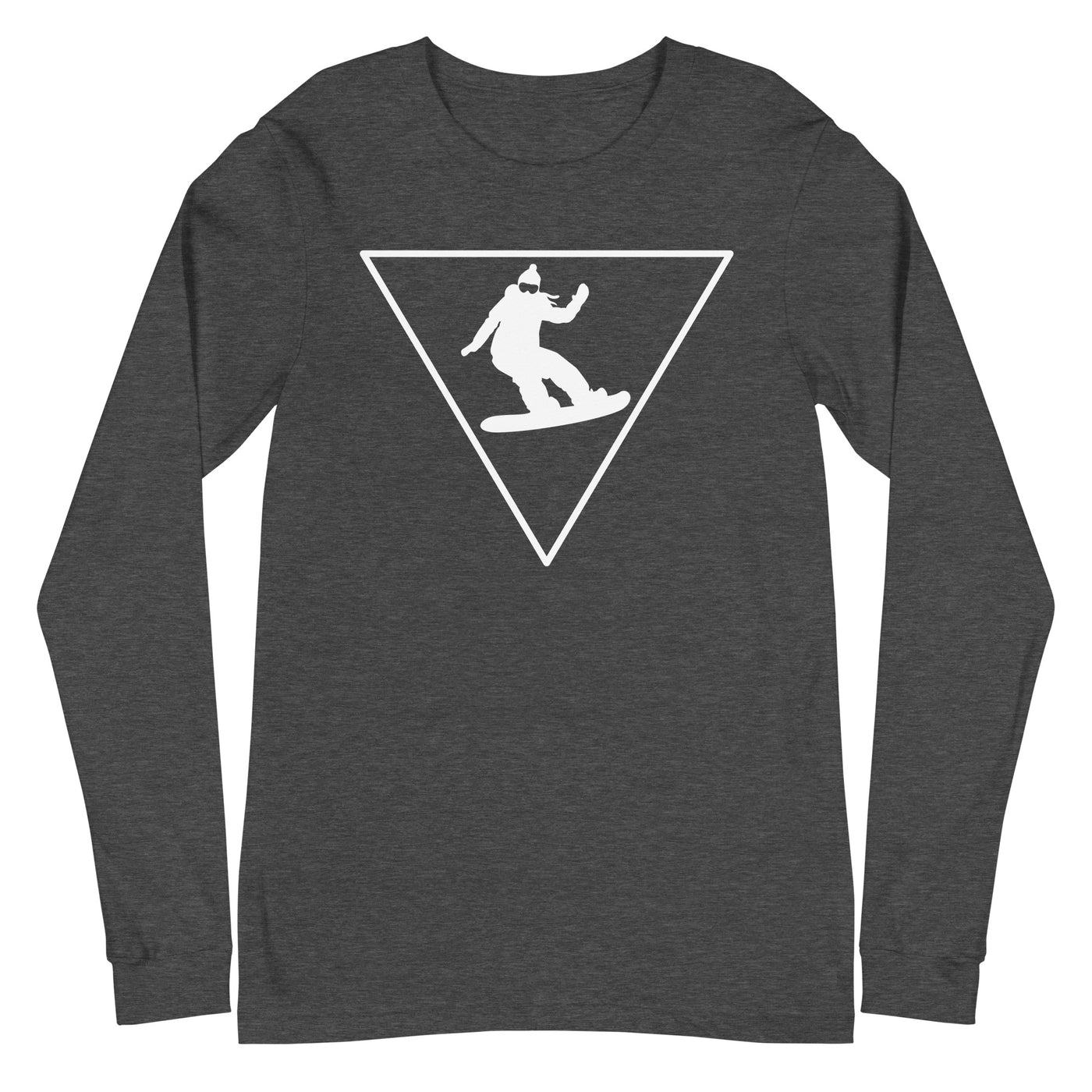 Dreieck_und_Snowboarding_-_(SN) - Unisex Long Sleeve Tee | Bella + Canvas 3501 xxx yyy zzz Dark Grey Heather