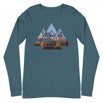 Berge Abstrakt - Longsleeve (Unisex) berge wandern Heather Deep Teal