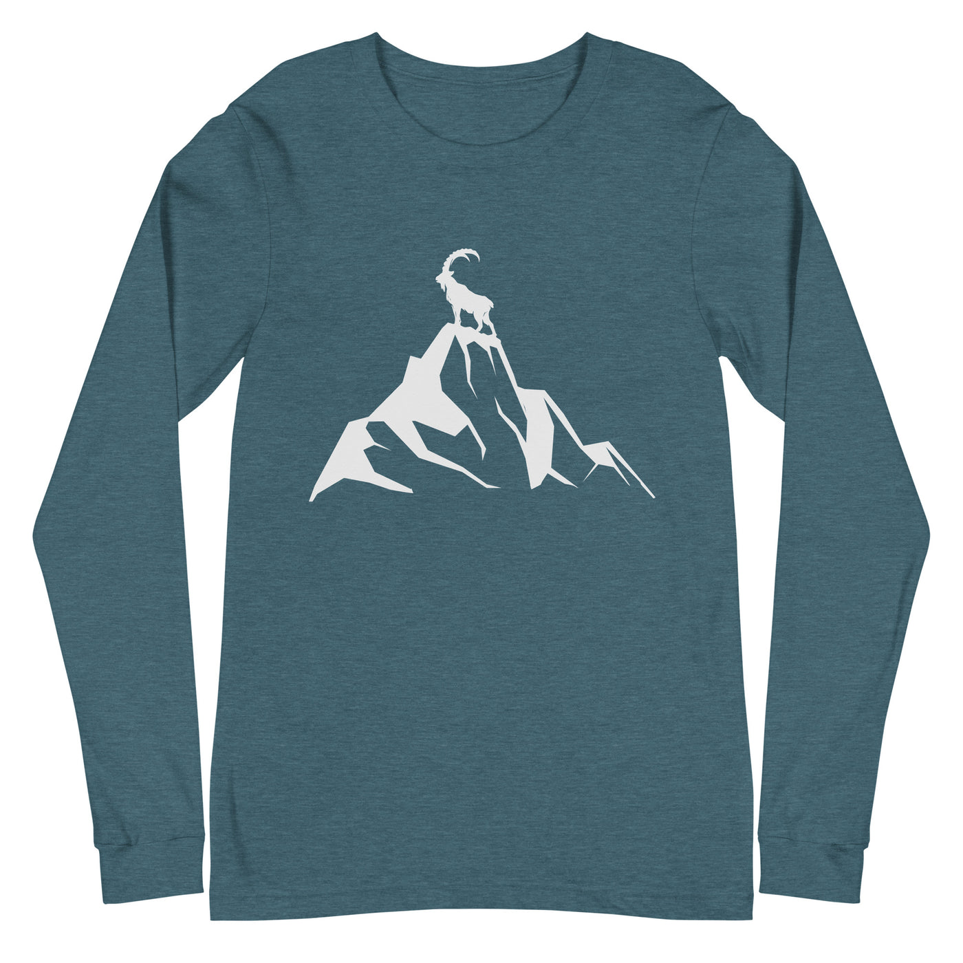 Steinbock am Berg - Longsleeve (Unisex) berge wandern Heather Deep Teal