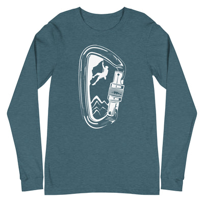 Bergsteigen im Karabiner - Longsleeve (Unisex) klettern Heather Deep Teal