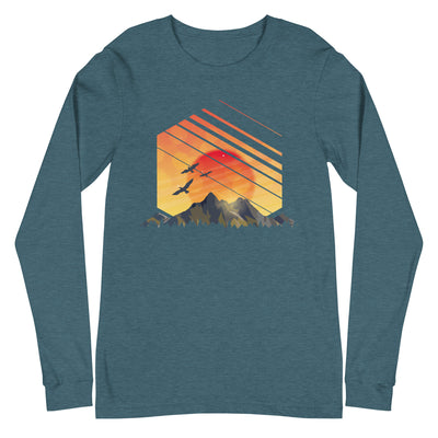 Sonnenaufgang Alpen - Longsleeve (Unisex) berge Heather Deep Teal