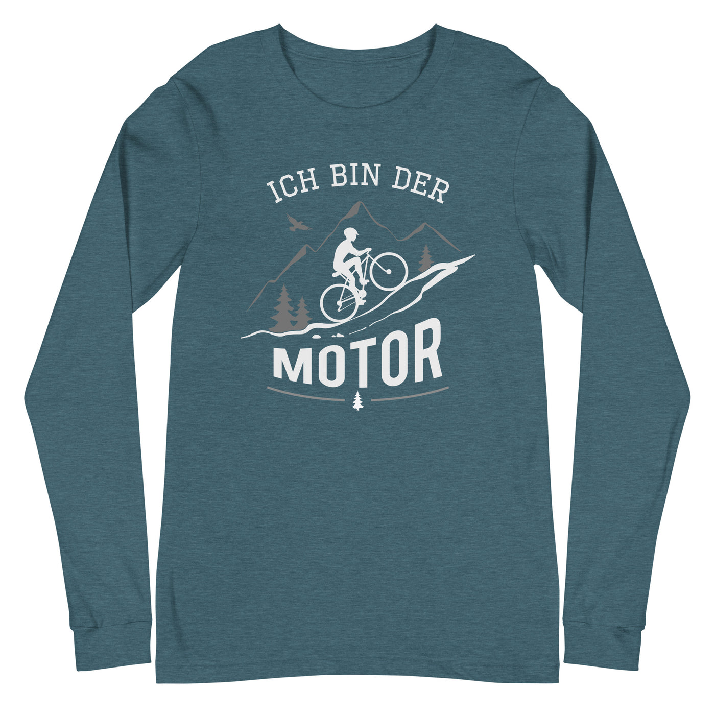 Ich bin der Motor - Longsleeve (Unisex) mountainbike Heather Deep Teal