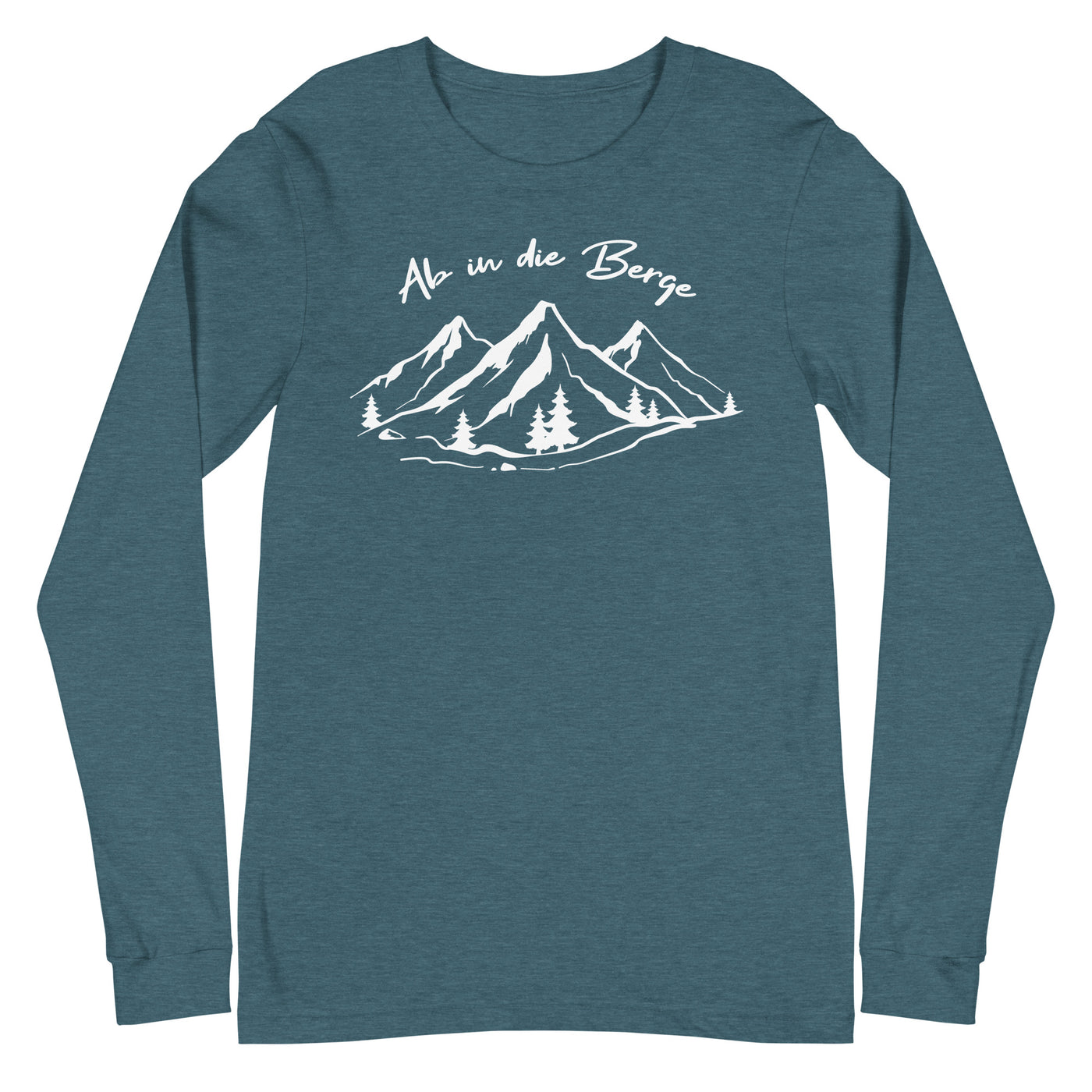 Ab in die Berge - Longsleeve (Unisex) berge wandern Heather Deep Teal