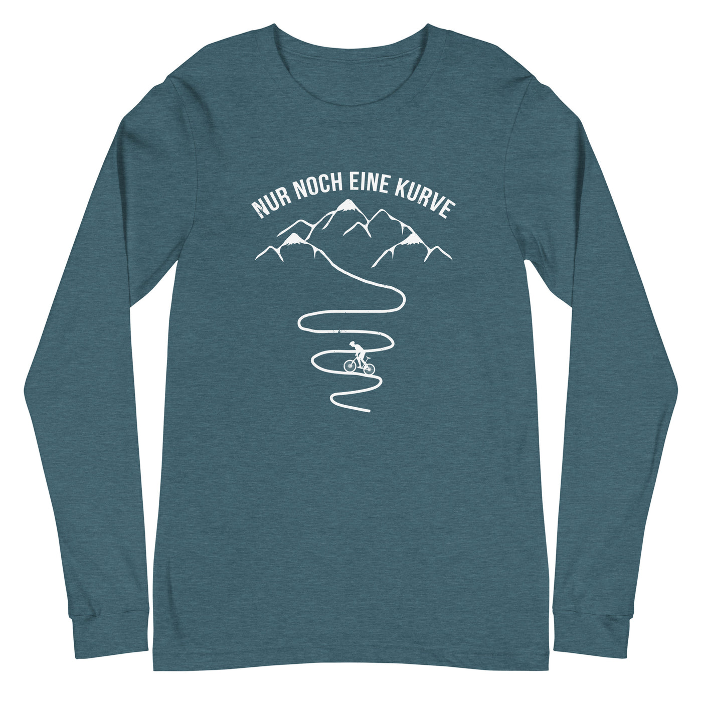 Nur noch eine Kurve und Radfahrer - Longsleeve (Unisex) fahrrad mountainbike Heather Deep Teal