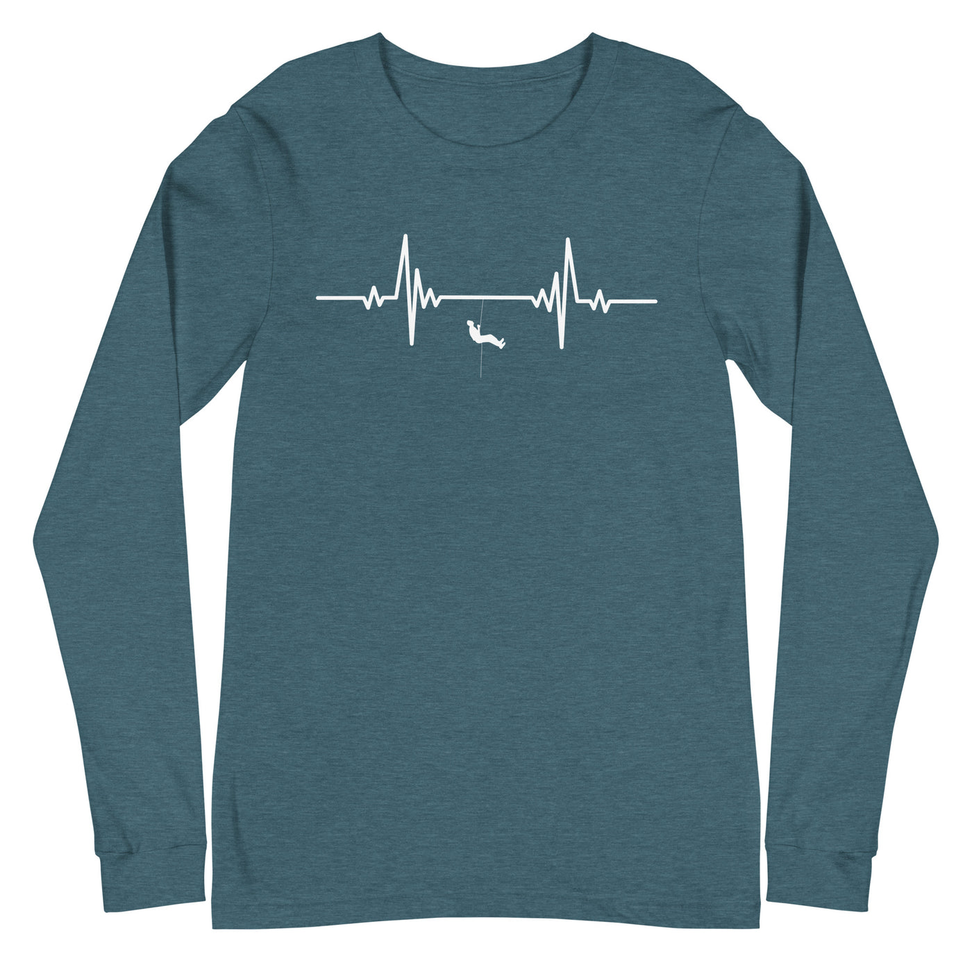 Heartbeat sport rock climbing - Longsleeve (Unisex) klettern Heather Deep Teal