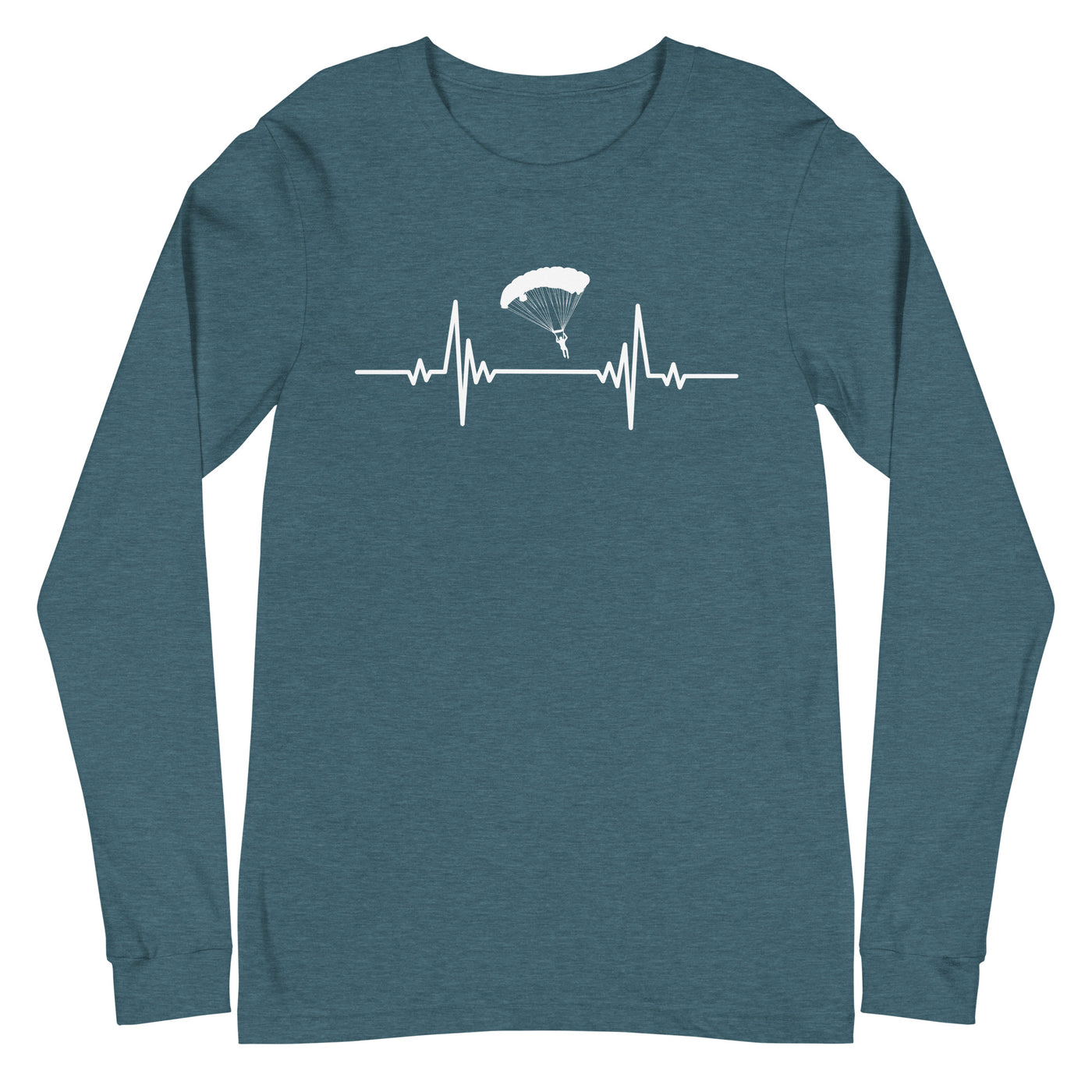 Heartbeat adventure sport of flying paragliders - Longsleeve (Unisex) berge Heather Deep Teal