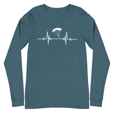 Heartbeat adventure sport of flying paragliders - Longsleeve (Unisex) berge Heather Deep Teal