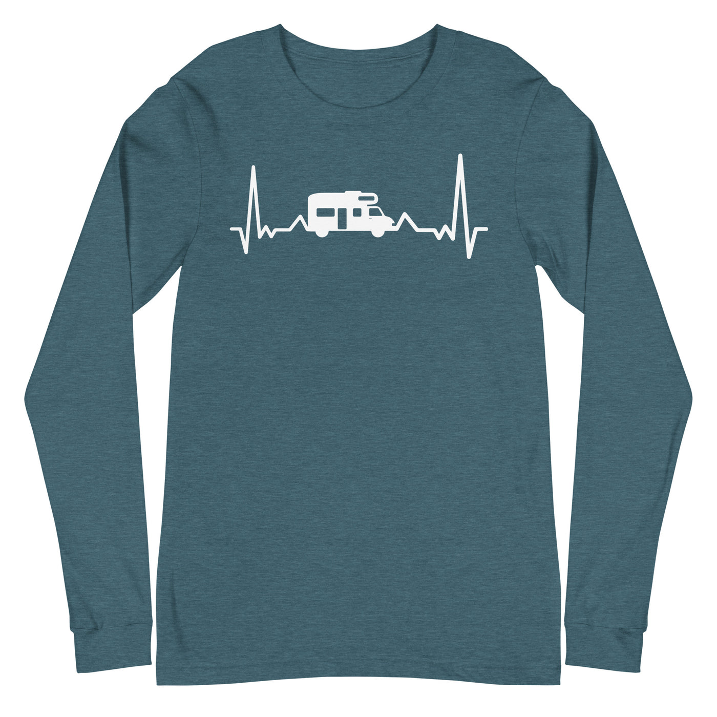 Herzschlag Camping - Longsleeve (Unisex) camping Heather Deep Teal