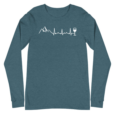 Heartbeat Wine and Mountain - Longsleeve (Unisex) berge Heather Deep Teal