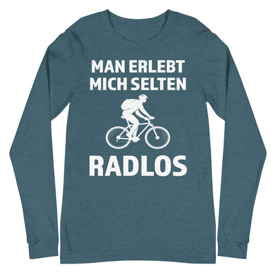 Man erlebt mich selten radlos - Longsleeve (Unisex) fahrrad mountainbike Heather Deep Teal