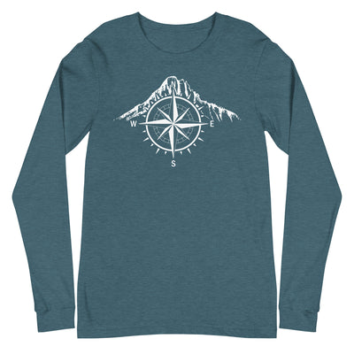 Compass - Mountain - Longsleeve (Unisex) berge Heather Deep Teal