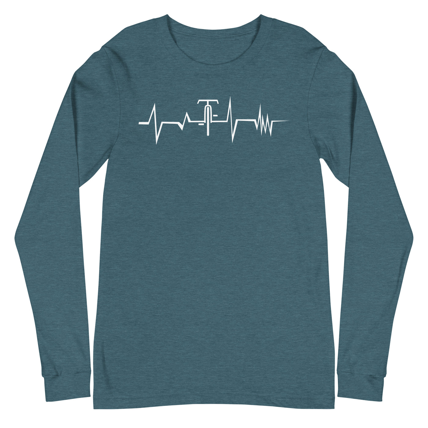 Heartbeat - Cycle - Longsleeve (Unisex) fahrrad Heather Deep Teal