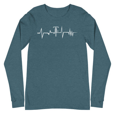 Heartbeat - Cycle - Longsleeve (Unisex) fahrrad Heather Deep Teal