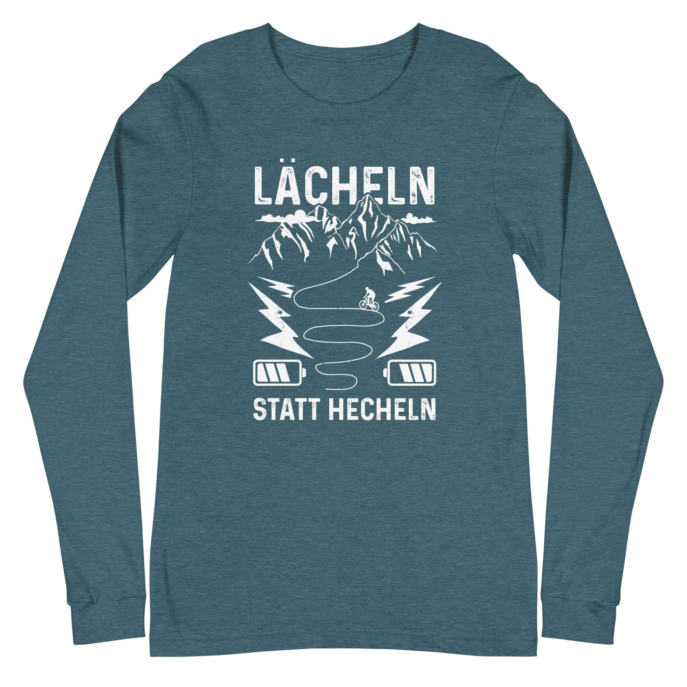 Lächeln statt hecheln - Longsleeve (Unisex) e-bike Heather Deep Teal