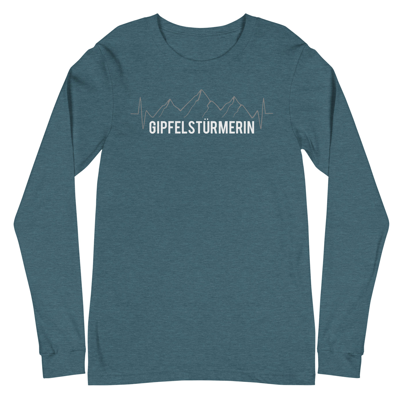 Gipfelstürmerin - Longsleeve (Unisex) berge klettern wandern Heather Deep Teal