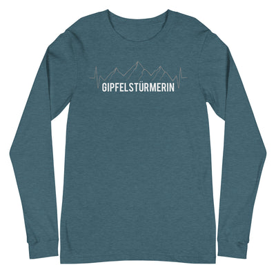 Gipfelstürmerin - Longsleeve (Unisex) berge klettern wandern Heather Deep Teal