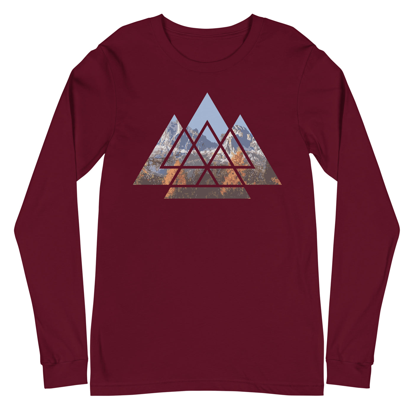 Berge Abstrakt - Longsleeve (Unisex) berge wandern Maroon