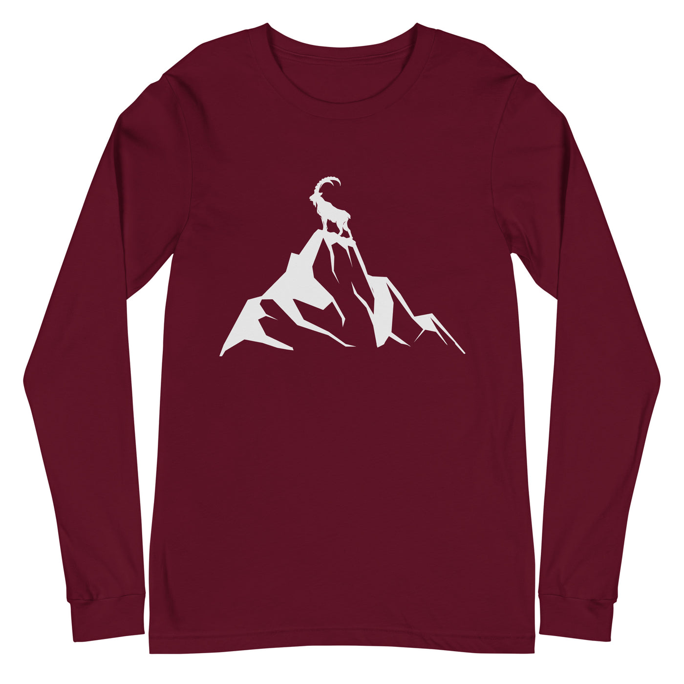 Steinbock am Berg - Longsleeve (Unisex) berge wandern Maroon