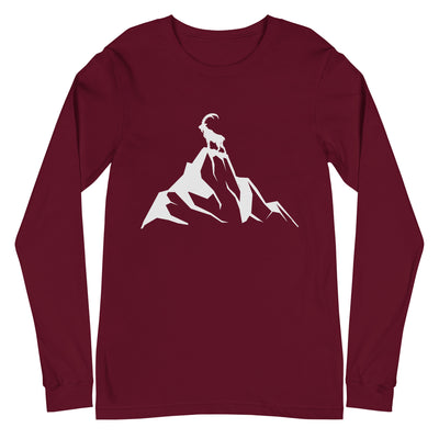 Steinbock am Berg - Longsleeve (Unisex) berge wandern Maroon