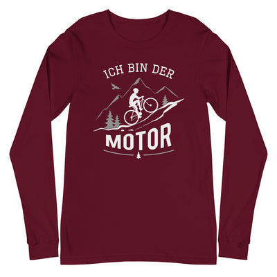 Ich bin der Motor - Longsleeve (Unisex) mountainbike Maroon