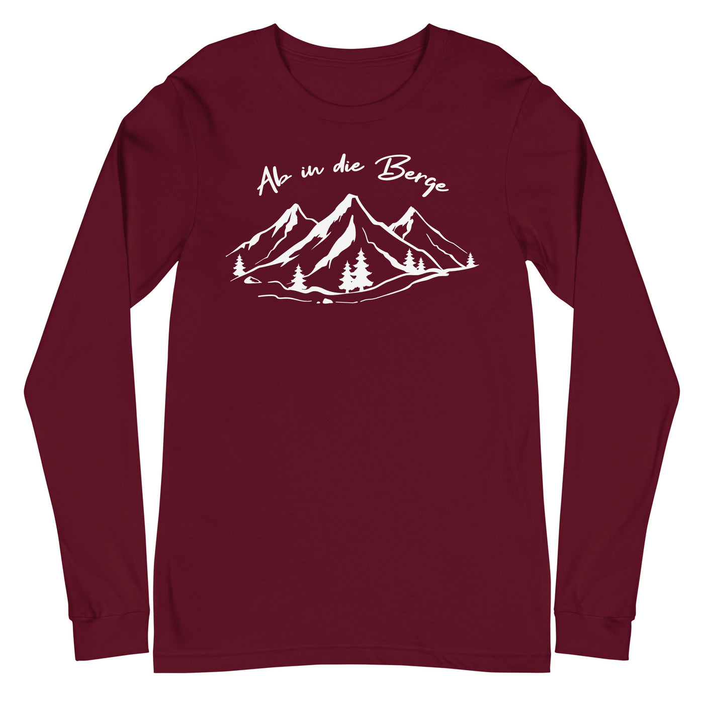 Ab in die Berge - Longsleeve (Unisex) berge wandern Maroon