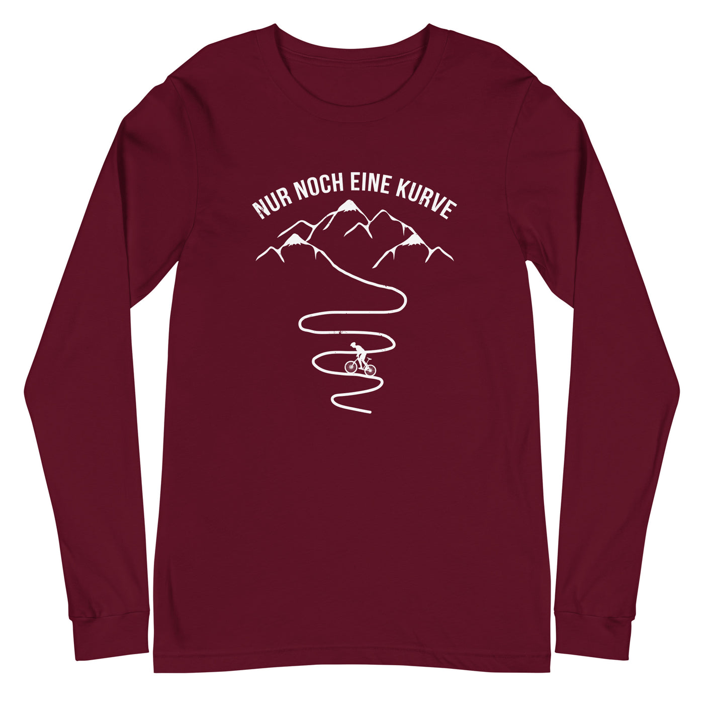 Nur noch eine Kurve und Radfahrer - Longsleeve (Unisex) fahrrad mountainbike Maroon